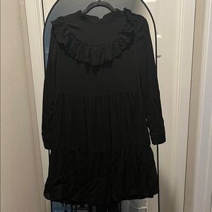 Zara Black Ruffled Tunic Top